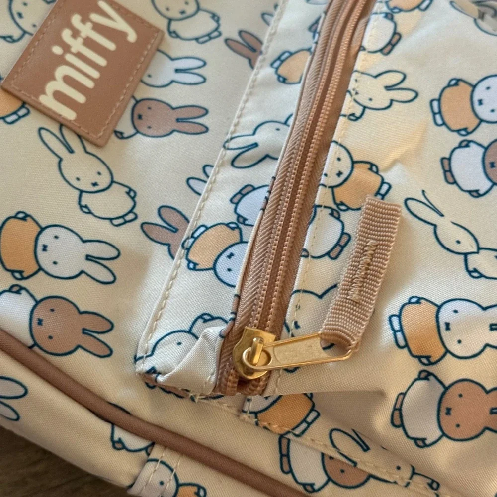 Miffy Bunny Mini Backpack All Over Print Cream Tan Small Rucksack New NWT